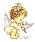 an angel with a dove